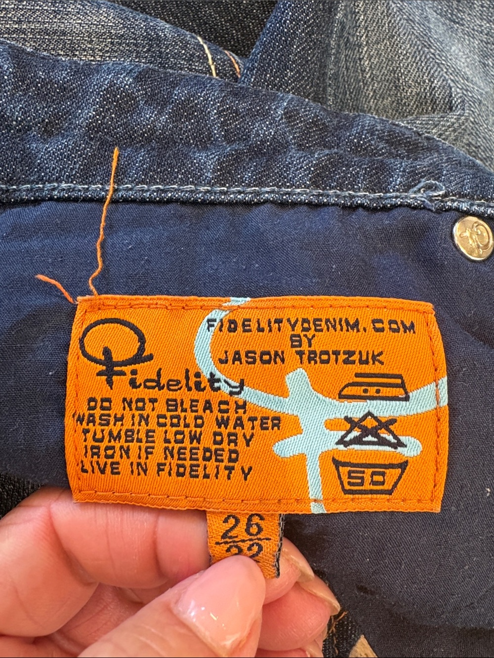 Fidelity Denim Hyacinth Low rise Trouser Jeans Dark Wash Size 26 worn vintage - Picture 6 of 13